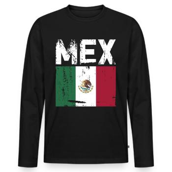 Mexique Mexique Cadeau mexicain Flag Football - T-shirt manches longues Premium bio Homme - noir - Devant - Nico (187cm)