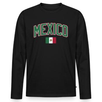 Mexique Mexique Cadeau mexicain Flag Football - T-shirt manches longues Premium bio Homme - noir - Devant - Nico (187cm)