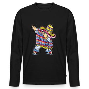 Mexique Mexique Cadeau mexicain Flag Football - T-shirt manches longues Premium bio Homme - noir - Devant - Nico (187cm)