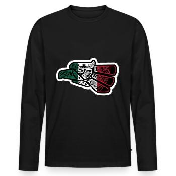 Mexique Mexique Cadeau mexicain Flag Football - T-shirt manches longues Premium bio Homme - noir - Devant - Nico (187cm)
