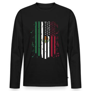 Mexique Mexique Cadeau mexicain Flag Football - T-shirt manches longues Premium bio Homme - noir - Devant - Nico (187cm)