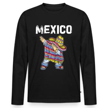 Mexique Mexique Cadeau mexicain Flag Football - T-shirt manches longues Premium bio Homme - noir - Devant - Nico (187cm)