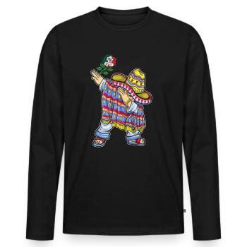 Mexique Mexique Cadeau mexicain Flag Football - T-shirt manches longues Premium bio Homme - noir - Devant - Nico (187cm)