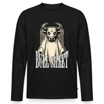 Drôle de taureau feuille d’humour Design - T-shirt manches longues Premium bio Homme - noir - Devant - Nico (187cm)
