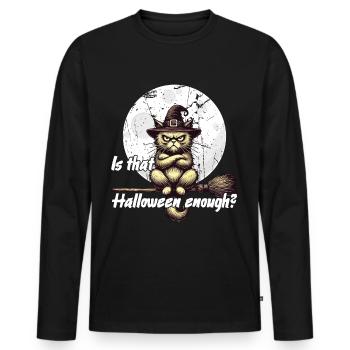 L’Halloween est-il suffisant pour le chat - T-shirt manches longues Premium bio Homme - noir - Devant - Nico (187cm)