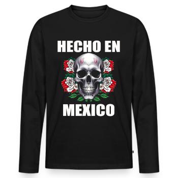 Mexique Mexique Cadeau mexicain Flag Football - T-shirt manches longues Premium bio Homme - noir - Devant - Nico (187cm)