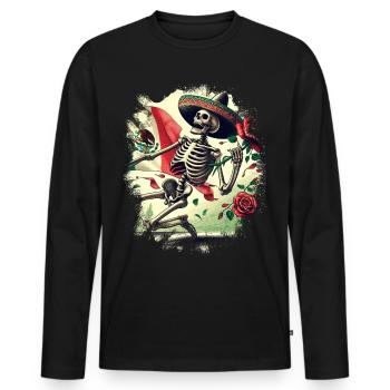 Mexique Mexique Cadeau mexicain Flag Football - T-shirt manches longues Premium bio Homme - noir - Devant - Nico (187cm)
