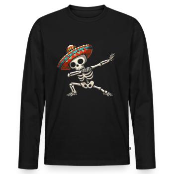 Mexique Mexique Cadeau mexicain Flag Football - T-shirt manches longues Premium bio Homme - noir - Devant - Nico (187cm)