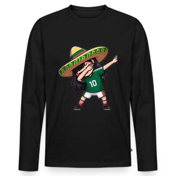 Mexique Mexique Cadeau mexicain Flag Football - T-shirt manches longues Premium bio Homme - noir - Devant - Nico (187cm)