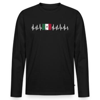 Mexique Mexique Cadeau mexicain Flag Football - T-shirt manches longues Premium bio Homme - noir - Devant - Nico (187cm)