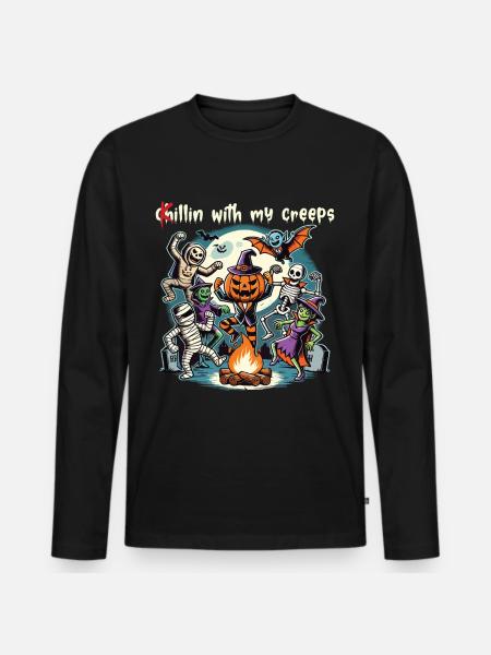 Halloween fun with my creeps - Men's Premium Organic Long Sleeve Shirt - black