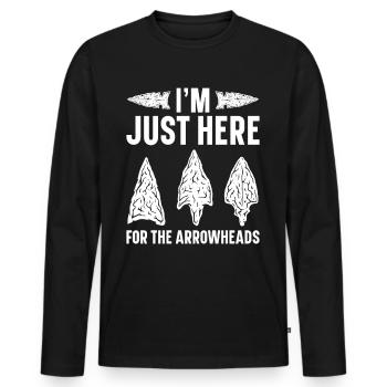 Arrowheads Collectible Arrowheads Collection - Men's Premium Organic Long Sleeve Shirt - black - Front - Nico (187cm)