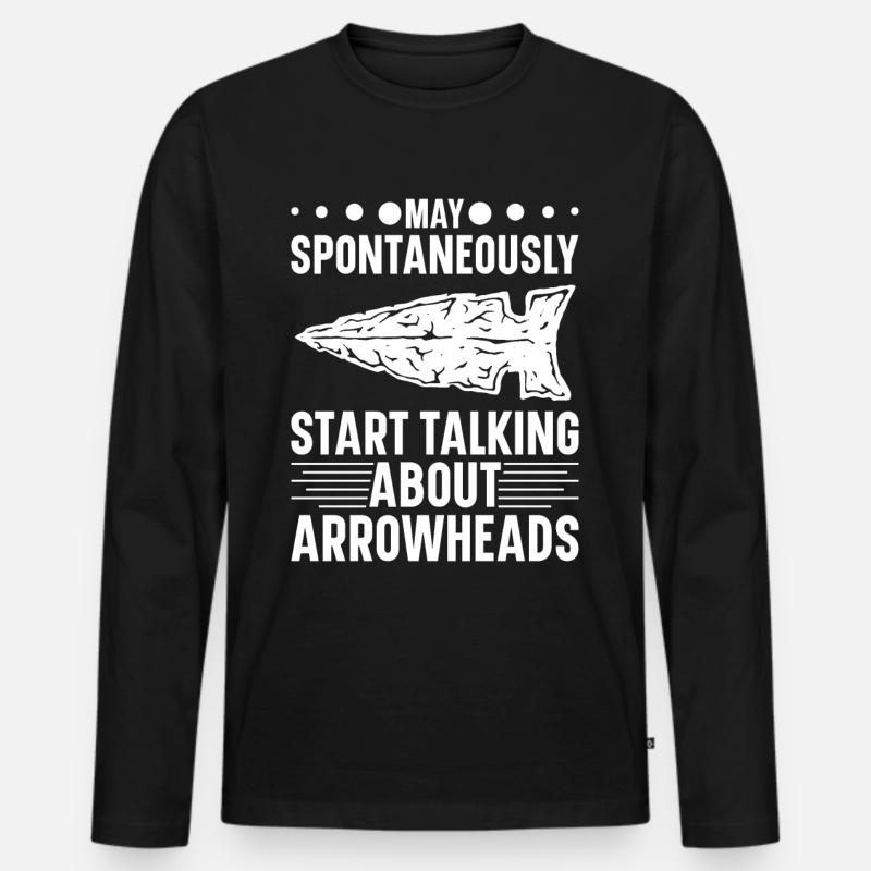 Pfeilspitzen Sammler Pfeilspitzen Sammlung - Männer Premium Bio Langarmshirt - Schwarz