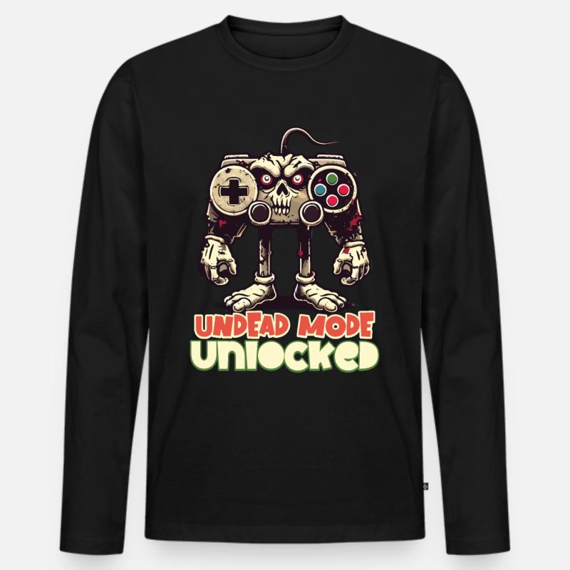 Zombie Gaming Controller: Untoter Modus - Männer Premium Bio Langarmshirt - Schwarz