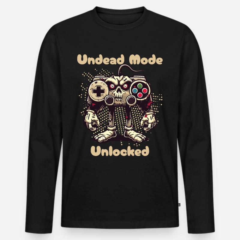 Zombie Gaming Controller Mode Unleashed - Men's Premium Organic Long Sleeve Shirt - black