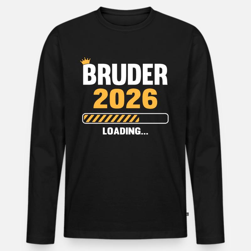 Bruder 2026 Loading - Männer Premium Bio Langarmshirt - Schwarz