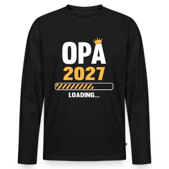 Grandpa 2027 Loading - Men's Premium Organic Long Sleeve Shirt - black - Front - Nico (187cm)