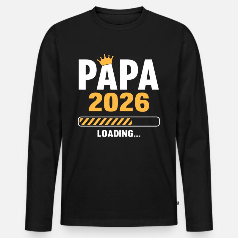 Papa 2026 Loading - Männer Premium Bio Langarmshirt - Schwarz