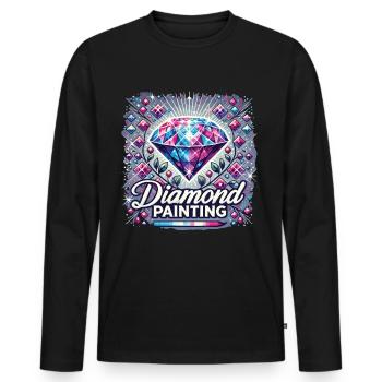 Diamond Painting Malerei Painting Diamonds - Männer Premium Bio Langarmshirt - Schwarz - Vorne - Nico (187cm)