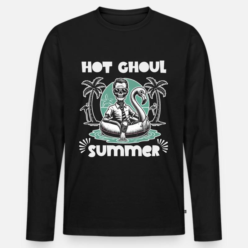 Heißer Ghoul Sommer Strandspaß - Männer Premium Bio Langarmshirt - Schwarz