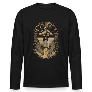 Pharaon égyptien - T-shirt manches longues Premium bio Homme - noir - Devant - Nico (187cm)