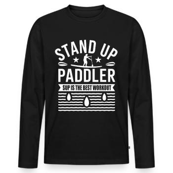 Stand Up Paddler - Männer Premium Bio Langarmshirt - Schwarz - Vorne - Nico (187cm)