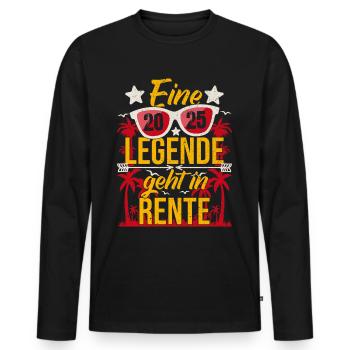 Rente 2025 Eine Legende geht in Rente Abschied - Männer Premium Bio Langarmshirt - Schwarz - Vorne - Nico (187cm)