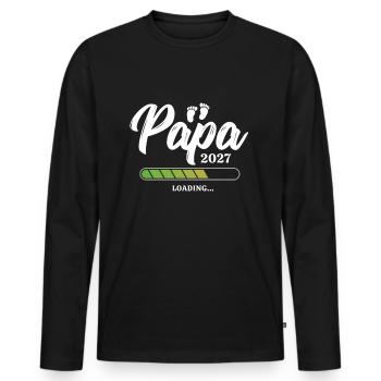 Papa Loading 2027 - Männer Premium Bio Langarmshirt - Schwarz - Vorne - Nico (187cm)
