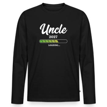 Uncle Loading 2027 - Männer Premium Bio Langarmshirt - Schwarz - Vorne - Nico (187cm)