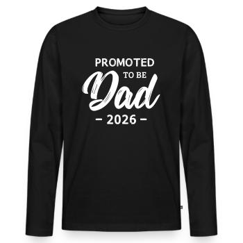 Promoted To Be Daddy 2026 - Männer Premium Bio Langarmshirt - Schwarz - Vorne - Nico (187cm)