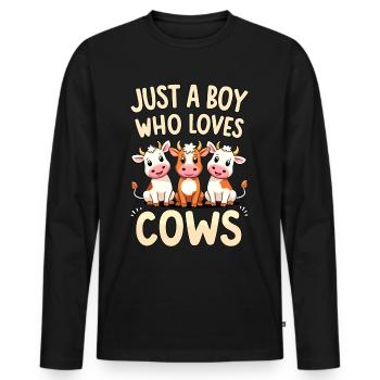 Cow Farmer Farm Farmer Farmer - Men's Premium Organic Long Sleeve Shirt - black - Front - Nico (187cm)