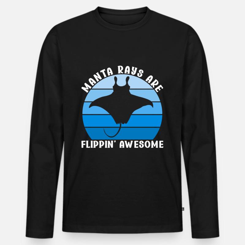 Mantarochen Großer Manta Meeresbewohner - Männer Premium Bio Langarmshirt - Schwarz