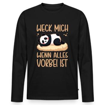 Weck Mich Wenn Alles Vorbei Ist / Langschläfer - Männer Premium Bio Langarmshirt - Schwarz - Vorne - Nico (187cm)