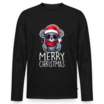 Père Noël Koala - T-shirt manches longues Premium bio Homme - noir - Devant - Nico (187cm)
