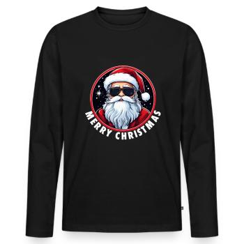 Weihnachtsmann - Männer Premium Bio Langarmshirt - Schwarz - Vorne - Nico (187cm)