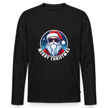 Weihnachtsmann - Männer Premium Bio Langarmshirt - Schwarz - Vorne - Nico (187cm)