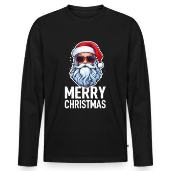 Weihnachtsmann - Männer Premium Bio Langarmshirt - Schwarz - Vorne - Nico (187cm)