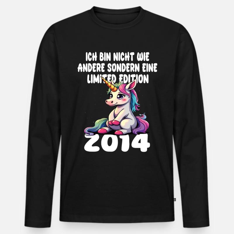 Limited Edition 2014 Geburtstag 2014 Geboren - Männer Premium Bio Langarmshirt - Schwarz