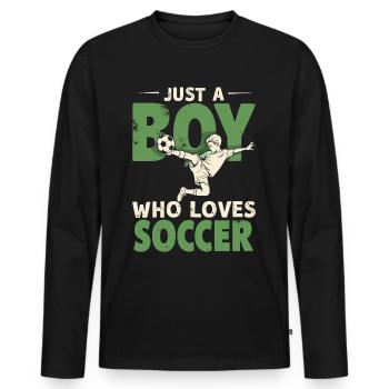 Soccer Soccer Player, Soccer Player Boy - Men's Premium Organic Long Sleeve Shirt - black - Front - Nico (187cm)