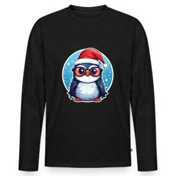 Tenue de Noël Pingouin - T-shirt manches longues Premium bio Homme - noir - Devant - Nico (187cm)