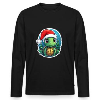 Turtle - Men's Premium Organic Long Sleeve Shirt - black - Front - Nico (187cm)