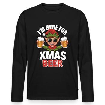 Citation de Noël sur la bière de Noël Elf - T-shirt manches longues Premium bio Homme - noir - Devant - Nico (187cm)
