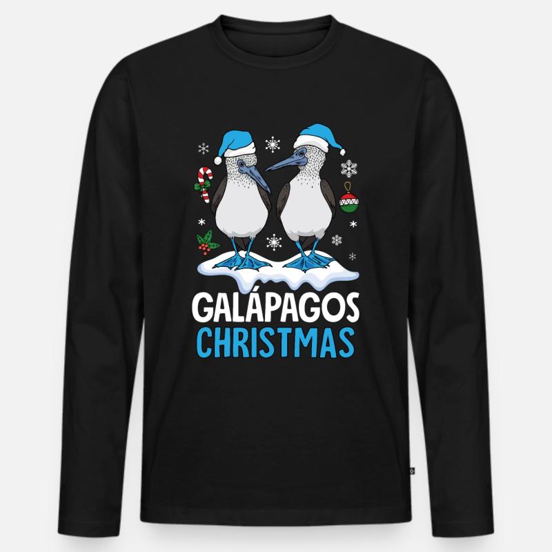 Galapagos Christmas - Männer Premium Bio Langarmshirt - Schwarz