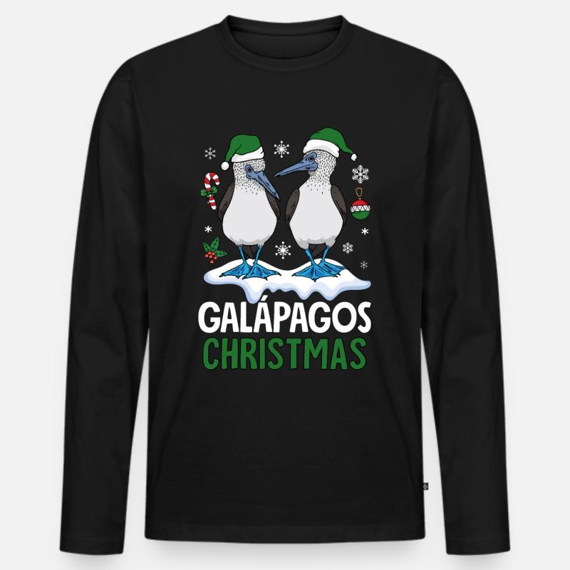 Galapagos Christmas - Männer Premium Bio Langarmshirt - Schwarz