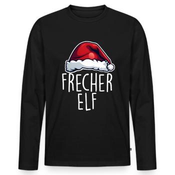 Noël elfe coquin - T-shirt manches longues Premium bio Homme - noir - Devant - Nico (187cm)