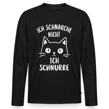 Chemise de nuit Pyjama Chat Dormir Ronflement - T-shirt manches longues Premium bio Homme - noir - Devant - Nico (187cm)
