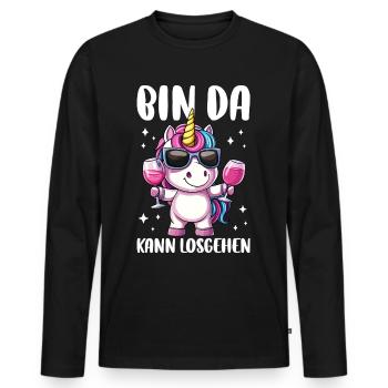 I'm ready to go - Men's Premium Organic Long Sleeve Shirt - black - Front - Nico (187cm)
