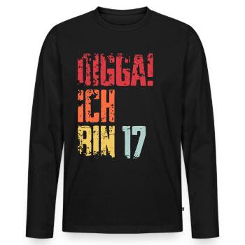 17. Geburtstag 17 Jahre Geschenk Spruch - Männer Premium Bio Langarmshirt - Schwarz - Vorne - Nico (187cm)