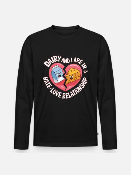 Lactose intolerance Lactose intolerant - Men's Premium Organic Long Sleeve Shirt - black