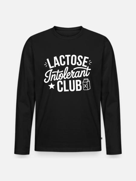 Lactose intolerance Lactose intolerant - Men's Premium Organic Long Sleeve Shirt - black